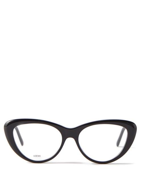 Loewe - Cat-eye Acetate Glasses - Womens - Black