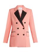 Matchesfashion.com Racil - Paris Double Breasted Contrast Lapel Wool Blazer - Womens - Pink
