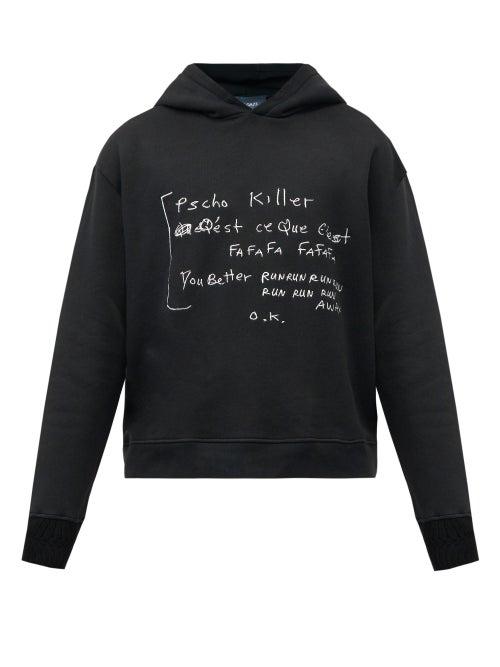 Matchesfashion.com Lost Daze - Psycho Killer Printed Hooded Sweatshirt - Mens - Black