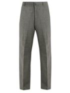 Matchesfashion.com Lanvin - Wide Leg Checked Wool Trousers - Mens - Grey