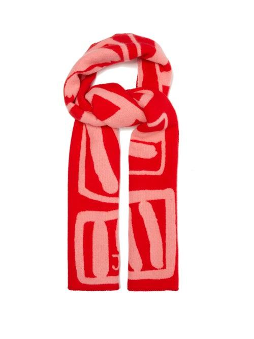 Matchesfashion.com Begg & Co. - X John Booth Double Faced Lambswool Blend Scarf - Mens - Red
