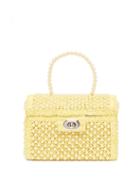 Matchesfashion.com Shrimps - Gaia Faux Pearl Treasure Chest Handbag - Womens - Pale Yellow