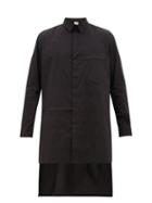 Matchesfashion.com Y-3 - Longline Zip-panel Cotton-blend Shirt - Mens - Black
