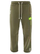 Matchesfashion.com Palm Angels - Paint-splatter Cotton-jersey Track Pants - Mens - Khaki Multi