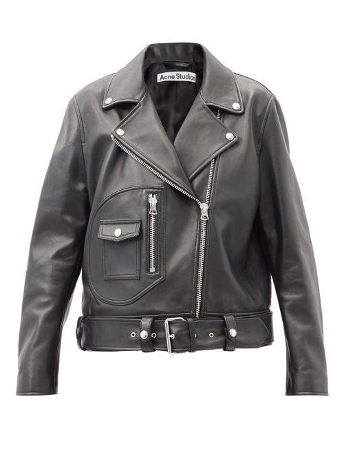 Matchesfashion.com Acne Studios - New Merlyn Leather Biker Jacket - Womens - Black