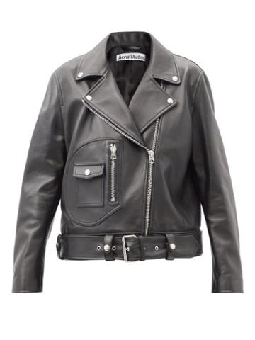 Matchesfashion.com Acne Studios - New Merlyn Leather Biker Jacket - Womens - Black
