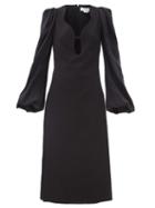 Matchesfashion.com Victoria Beckham - Keyhole-cutout Crepe Midi Dress - Womens - Black