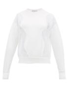 Matchesfashion.com Givenchy - Chantilly Lace-panelled Crepe Sweatshirt - Womens - White