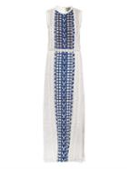 Sea Embroidered Cotton-voile Maxi Dress
