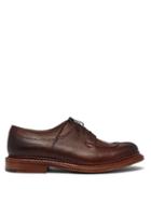 Matchesfashion.com Grenson - Percy Apron Leather Derby Shoes - Mens - Dark Brown
