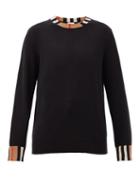 Matchesfashion.com Burberry - Eyre Icon-striped Cashmere Sweater - Womens - Black