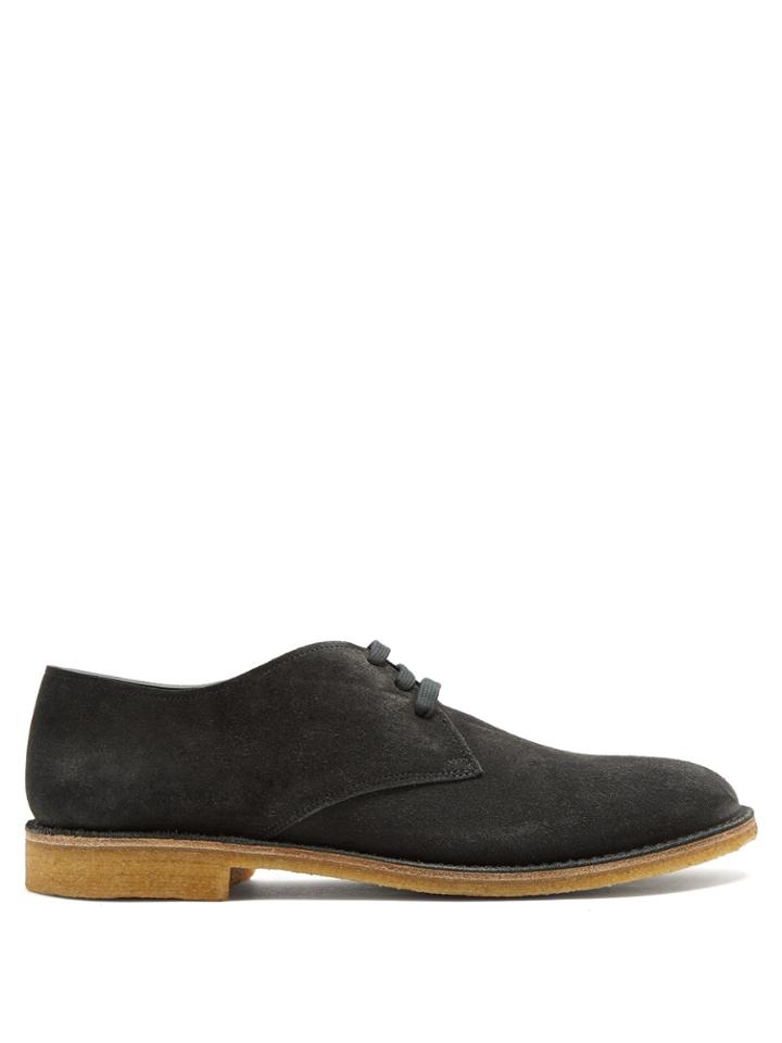 Bottega Veneta Round-toe Suede Derby Shoes