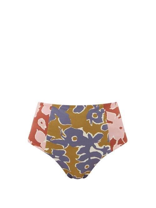 Matchesfashion.com Cala De La Cruz - Aranxza High-rise Floral-print Bikini Briefs - Womens - Multi