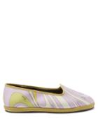 Emilio Pucci - Onde-print Slippers - Womens - Pink Multi