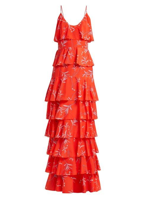 Matchesfashion.com Borgo De Nor - Filipa Floral Print Dress - Womens - Red Print