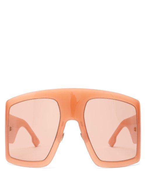 Matchesfashion.com Dior Eyewear - Diorsolight1 Oversized Acetate Sunglasses - Womens - Pink