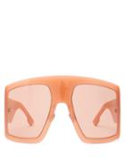 Matchesfashion.com Dior Eyewear - Diorsolight1 Oversized Acetate Sunglasses - Womens - Pink