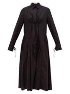 Matchesfashion.com Cecilie Bahnsen - Thea Panelled Cotton Poplin Shirt Dress - Womens - Black