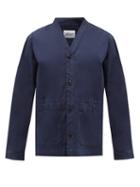 Albam - V-neck Organic Cotton-blend Jacket - Mens - Navy