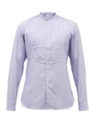 Sbline - Bunny Pleated-bib Cotton-poplin Shirt - Mens - Blue