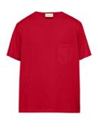 Matchesfashion.com Lemaire - Patch Pocket Cotton T Shirt - Mens - Red