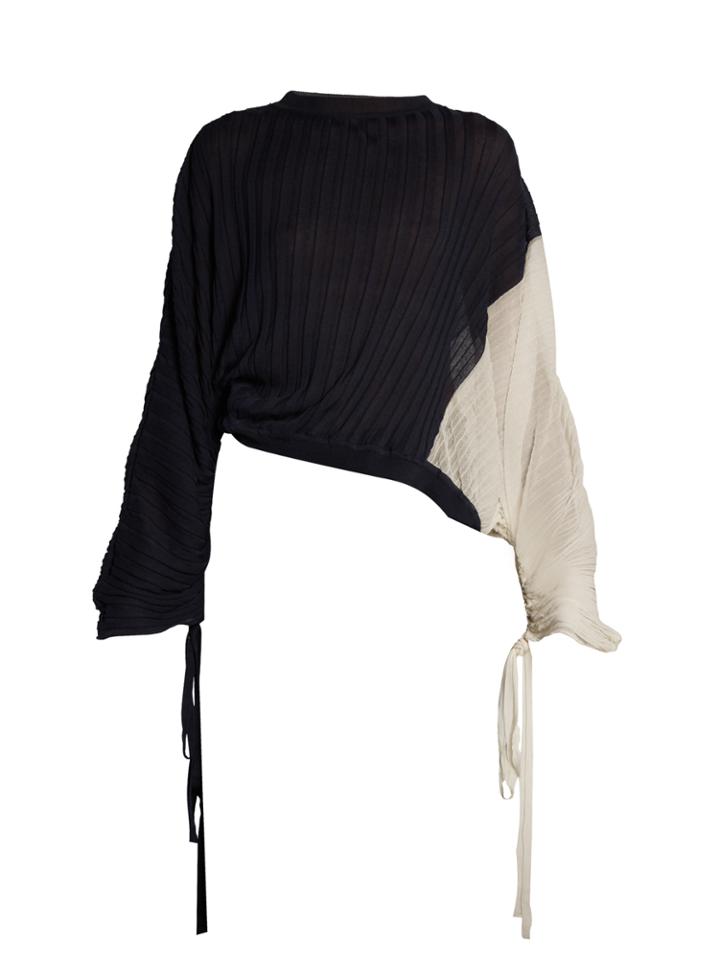 Marni Bi-colour Silk And Cotton-blend Top