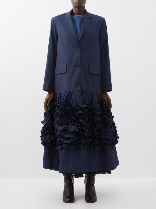 Molly Goddard - Celia Single-breasted Technical Shell Coat - Womens - Navy