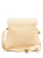 Matchesfashion.com Bottega Veneta - Bv Fold Intrecciato-leather Messenger Bag - Womens - Cream