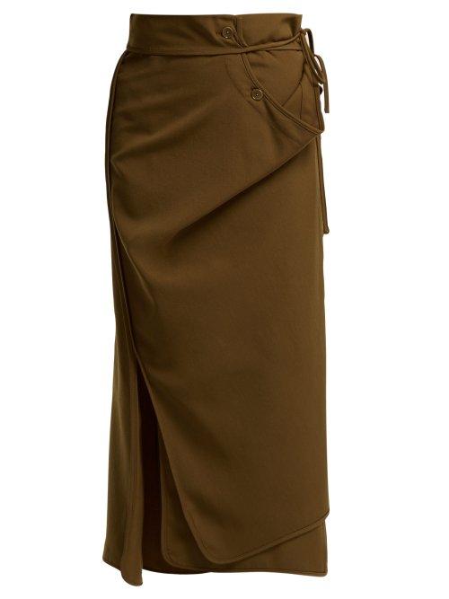 Matchesfashion.com Lemaire - Tie Waist Wrap Wool Skirt - Womens - Brown