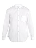 Comme Des Garçons Shirt Contrast-stitch Patch-pocket Cotton Shirt
