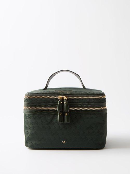 Anya Hindmarch - Monogram-jacquard Vanity Kit - Womens - Dark Green