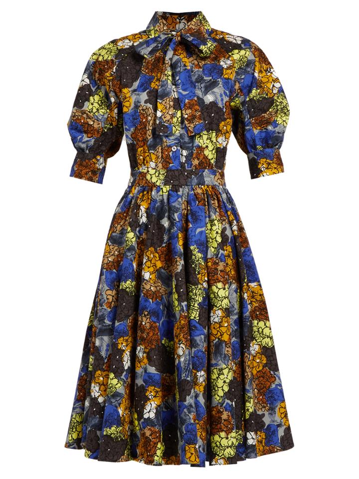 Prada Hydrangea-print Stretch-cotton Dress