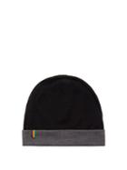 Iffley Road - Barnes Ii Logo-grosgrain Merino Beanie Hat - Mens - Black