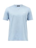 Zegna - Logo-embroidered Cotton-jersey T-shirt - Mens - Blue