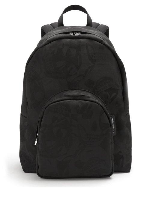 Matchesfashion.com Alexander Mcqueen - Skull Camouflage Jacquard Canvas Backpack - Mens - Black