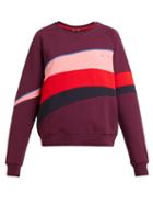 Matchesfashion.com The Upside - Bondi Colour Block Cotton Sweatshirt - Womens - Burgundy Multi