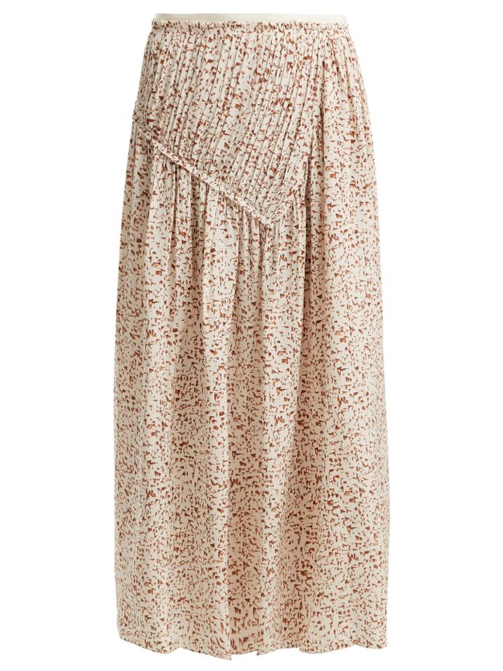 Joseph Collins Mineral-print Silk Skirt