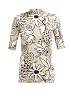 Matchesfashion.com Kwaidan Editions - High Neck Floral Jacquard Top - Womens - Beige Multi