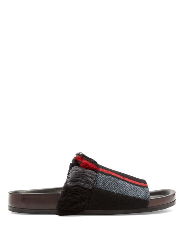 Chloé Kerenn Striped Wool-blend Slides