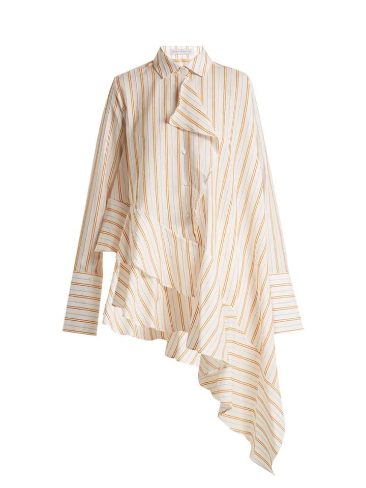 Palmer/harding Chenille Striped Draped-front Top