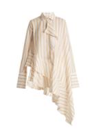 Palmer/harding Chenille Striped Draped-front Top