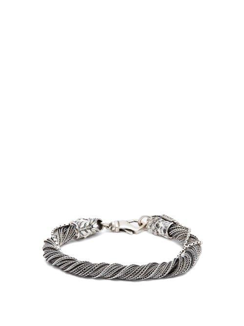 Matchesfashion.com Emanuele Bicocchi - Wrapped Sterling Silver Bracelet - Mens - Silver