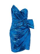 Matchesfashion.com Dundas - Sequinned Sweetheart-neck Belted Mini Dress - Womens - Blue