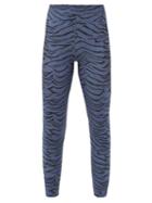 Matchesfashion.com The Upside - Tiger-print Jersey Training Leggings - Womens - Blue Print
