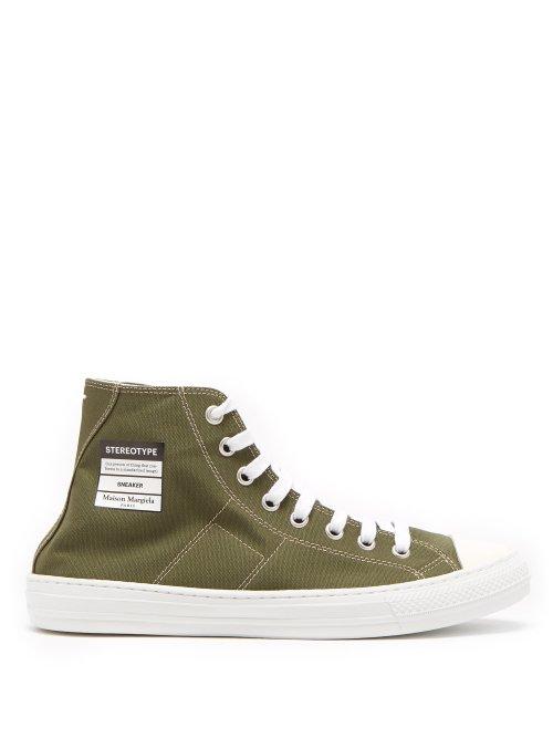 Matchesfashion.com Maison Margiela - Stereotype Canvas High Top Trainers - Mens - Khaki