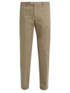 Matchesfashion.com Gucci - Bee Embroidered Slim Leg Stretch Cotton Trousers - Mens - Beige