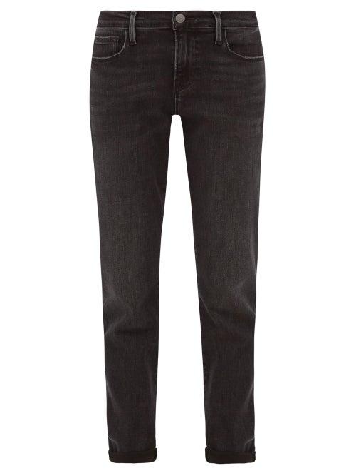 Matchesfashion.com Frame - Le Garcon Slim-leg Boyfriend Jeans - Womens - Dark Grey