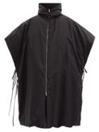 Matchesfashion.com Jil Sander - Hooded Water-repellent Down Poncho Coat - Womens - Black
