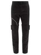 Mens Rtw Givenchy - Zipped Cotton-twill Trousers - Mens - Black