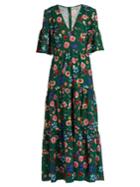 Borgo De Nor Teodora Surrealist-print Crepe De Chine Maxi Dress